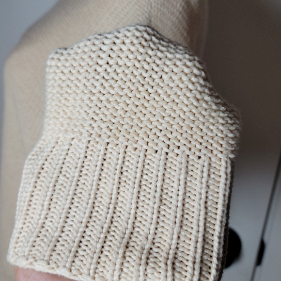 Love Olive Co Cream Cable Knit Cowl Neck Sweater Cotton Blend Size Small - Picture 7 of 12